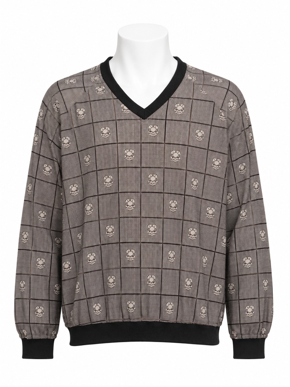 Size M Foursome Men’s‎ Vintage Collectible Golf Print V-Neck Pullover Sweater